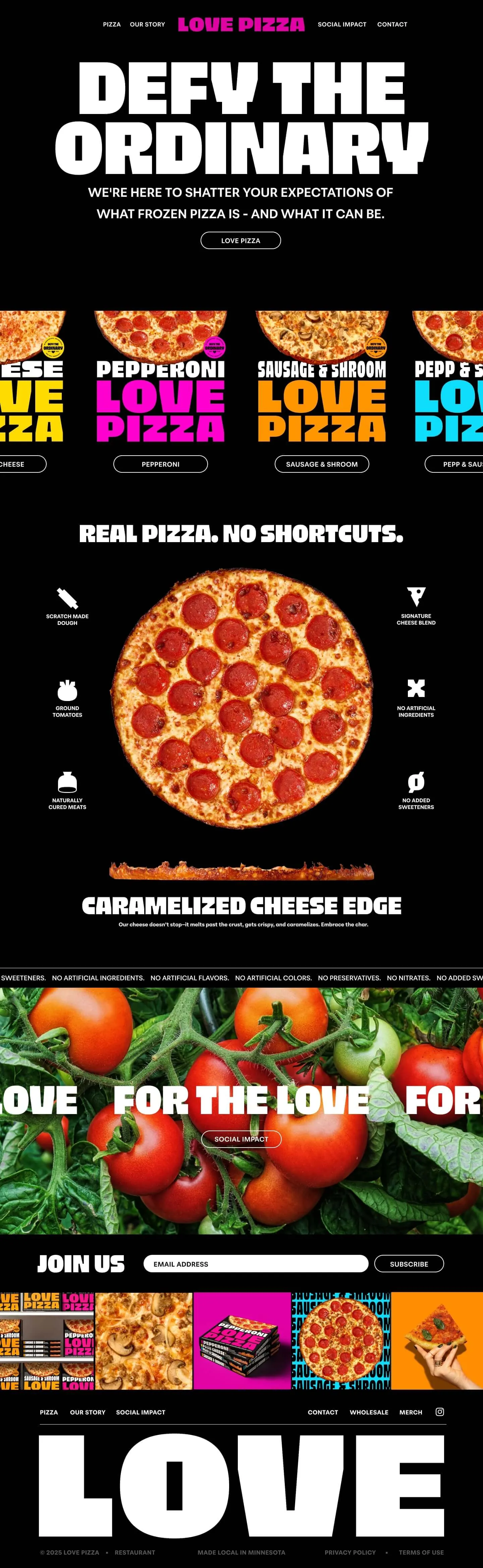Love Pizza website